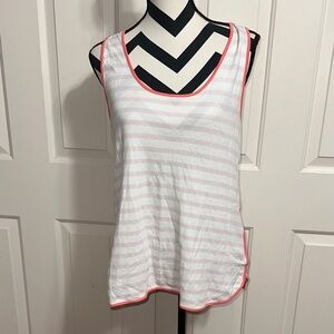 Lake Striped White and Pink Women's Tank Top